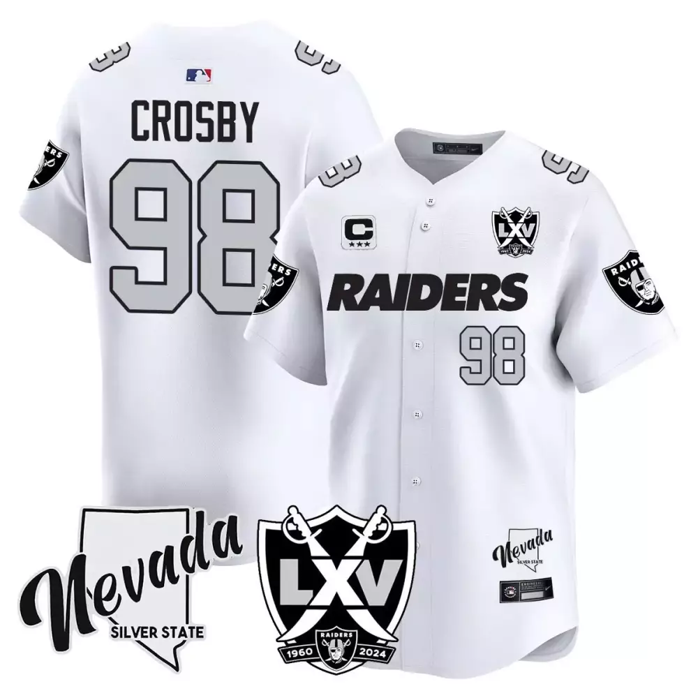maxx crosby white limited mens las vegas raiders 2024 vapor premier limited jersey 65th anniversary all stitched