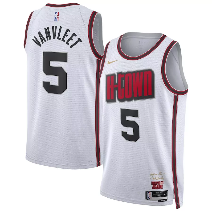 men fred vanvleet houston rockets city edition swingman white jersey 20242025 all stitched