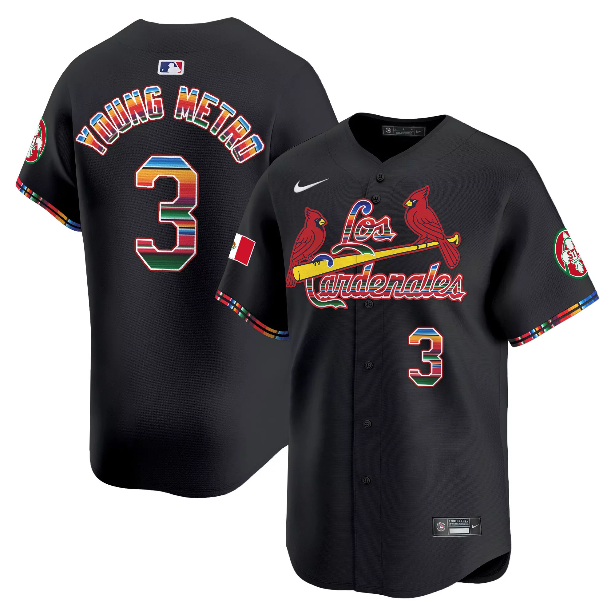 metro boomin black mens st louis cardinals fiesta cardenales vapor premier limited jersey all stitched
