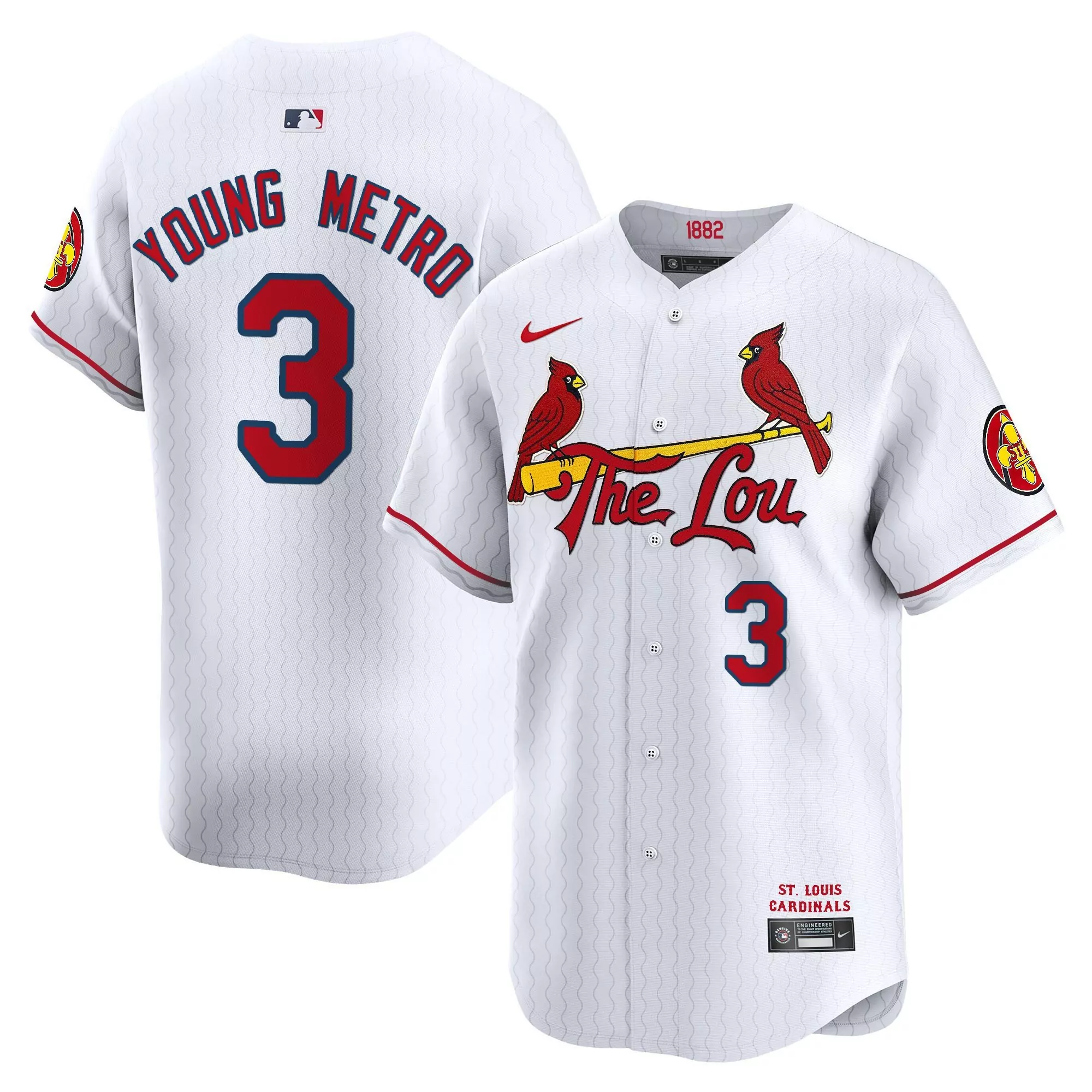 metro boomin white mens st louis cardinals 2024 city connect vapor premier limited jersey all stitched
