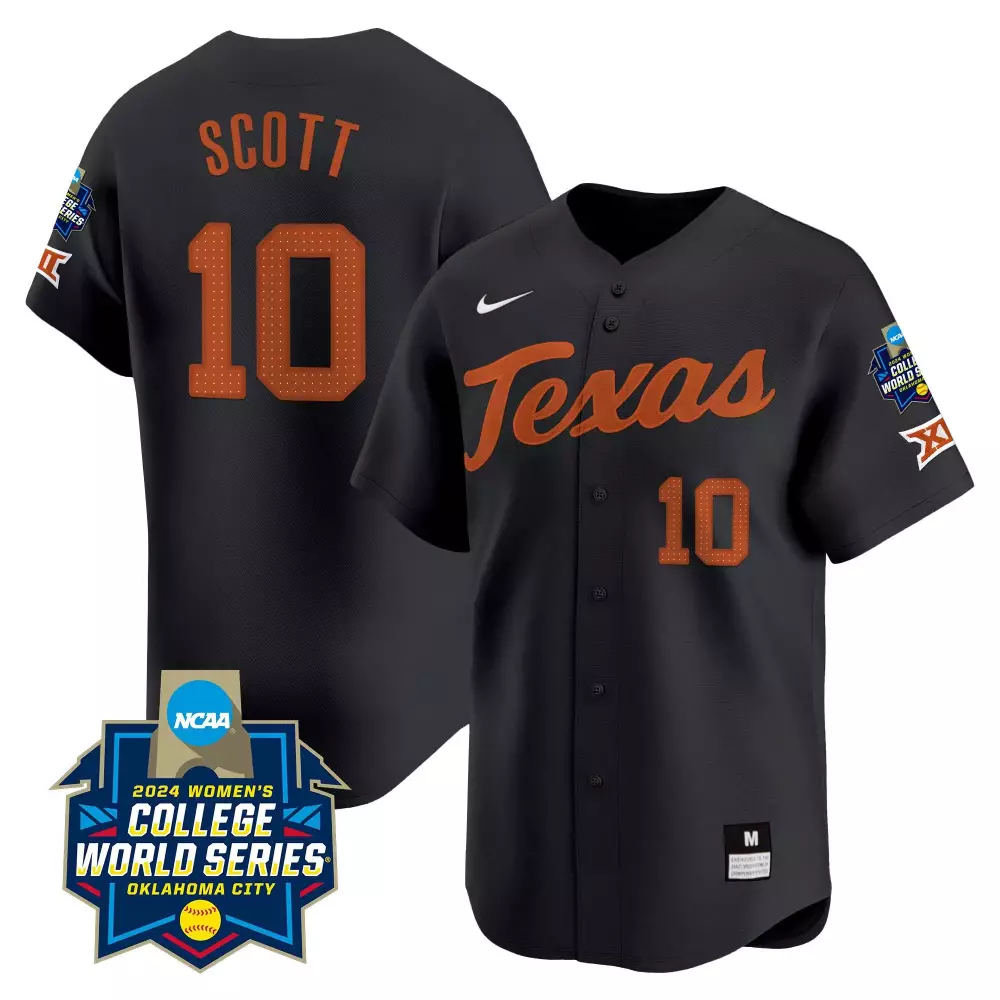 mia scott black mens size texas longhorns womens college world series champions vapor premier limited jersey v2 all stit