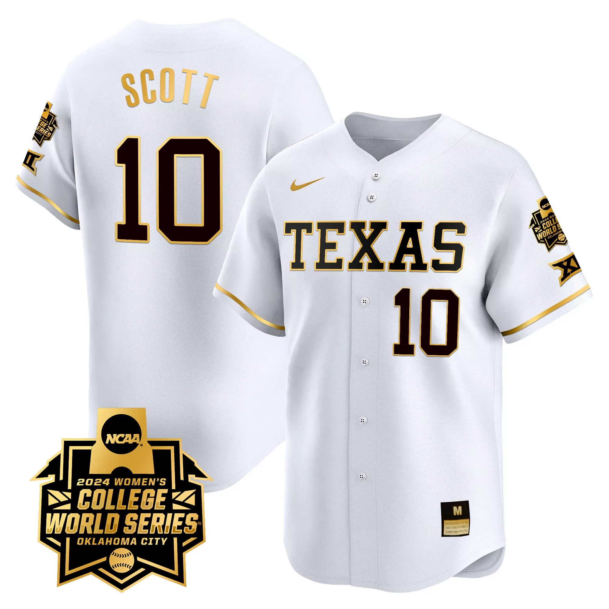 mia scott pinstripe orange mens size texas longhorns womens college world series champions vapor premier limited jersey