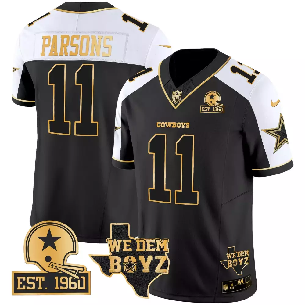 Micah Parsons Dallas Cowboys EST 1960 We Dem Boyz Gold Vapor Limited Jersey V2 | All Stitched Fan Gear | For Men, Women & Youth