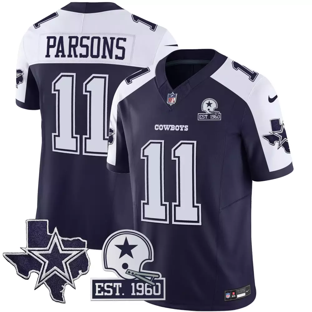 Micah Parsons Dallas Cowboys Navy Sleeves Vapor Jersey | Limited Edition All Stitched | Fan Gear for Men, Women & Youth