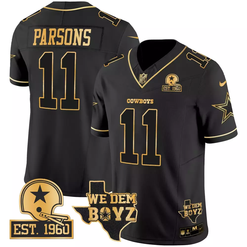 Micah Parsons Dallas Cowboys EST 1960 We Dem Boyz Gold Vapor Limited Jersey V2 | All Stitched Fan Gear | For Men, Women & Youth