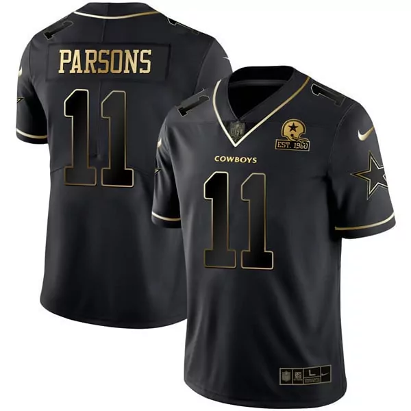 Micah Parsons Dallas Cowboys Gold Split Vapor Jersey | White Gold Stitched Style | For Men, Women & Youth