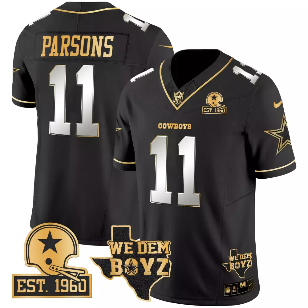 Micah Parsons Dallas Cowboys Black Limited Jersey V2 | Gold Vapor Stitched | Fan Gear for Men, Women & Youth