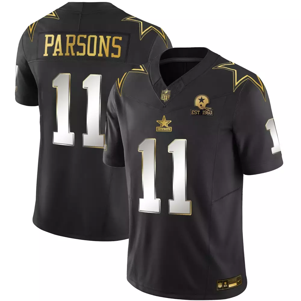 micah parsons black limited mens dallas cowboys throwback limited vapor jersey v2 all stitched