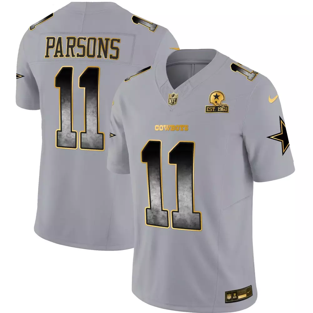 Micah Parsons Dallas Cowboys Men's Arch Smoke Vapor Jersey | Gray Stitched Style | Trendy Fan Gear | For Men, Women & Youth