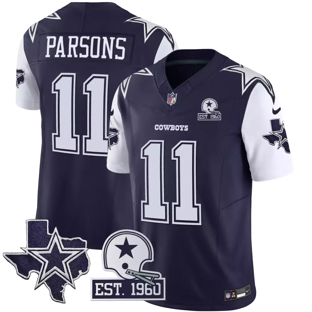 Micah Parsons Dallas Cowboys Navy Sleeves Vapor Jersey | Limited Edition All Stitched | Fan Gear for Men, Women & Youth