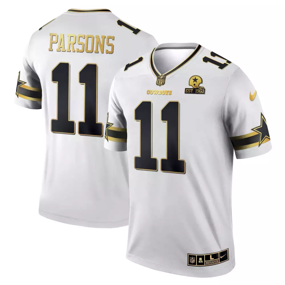 Micah Parsons Dallas Cowboys Black White Gold Game Team Jersey | Stitched Style | For Men, Women & Youth