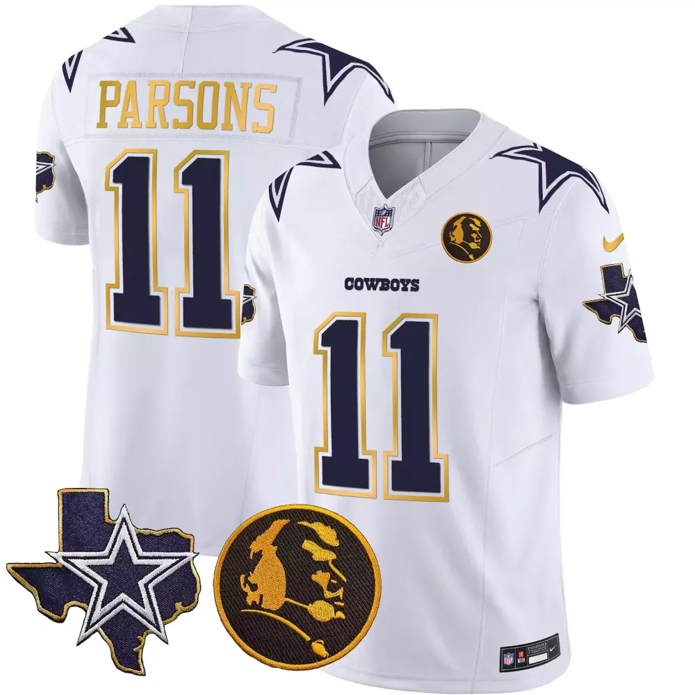 Micah Parsons Dallas Cowboys Texas John Madden Patch Gold Trim Vapor Jersey | Stitched Fan Gear | For Men, Women & Youth