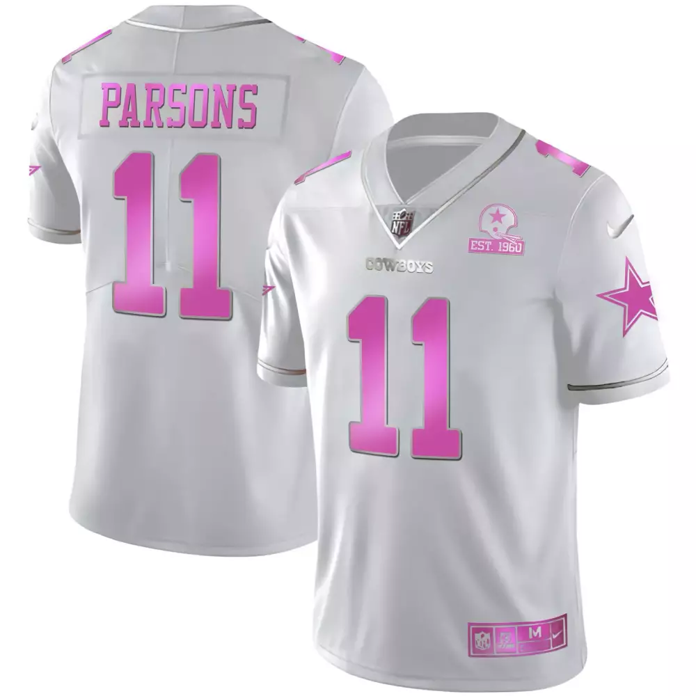 Micah Parsons Dallas Cowboys White Gold Trim Vapor Gold Jersey V2 | All Stitched Fan Gear | For Men, Women & Youth