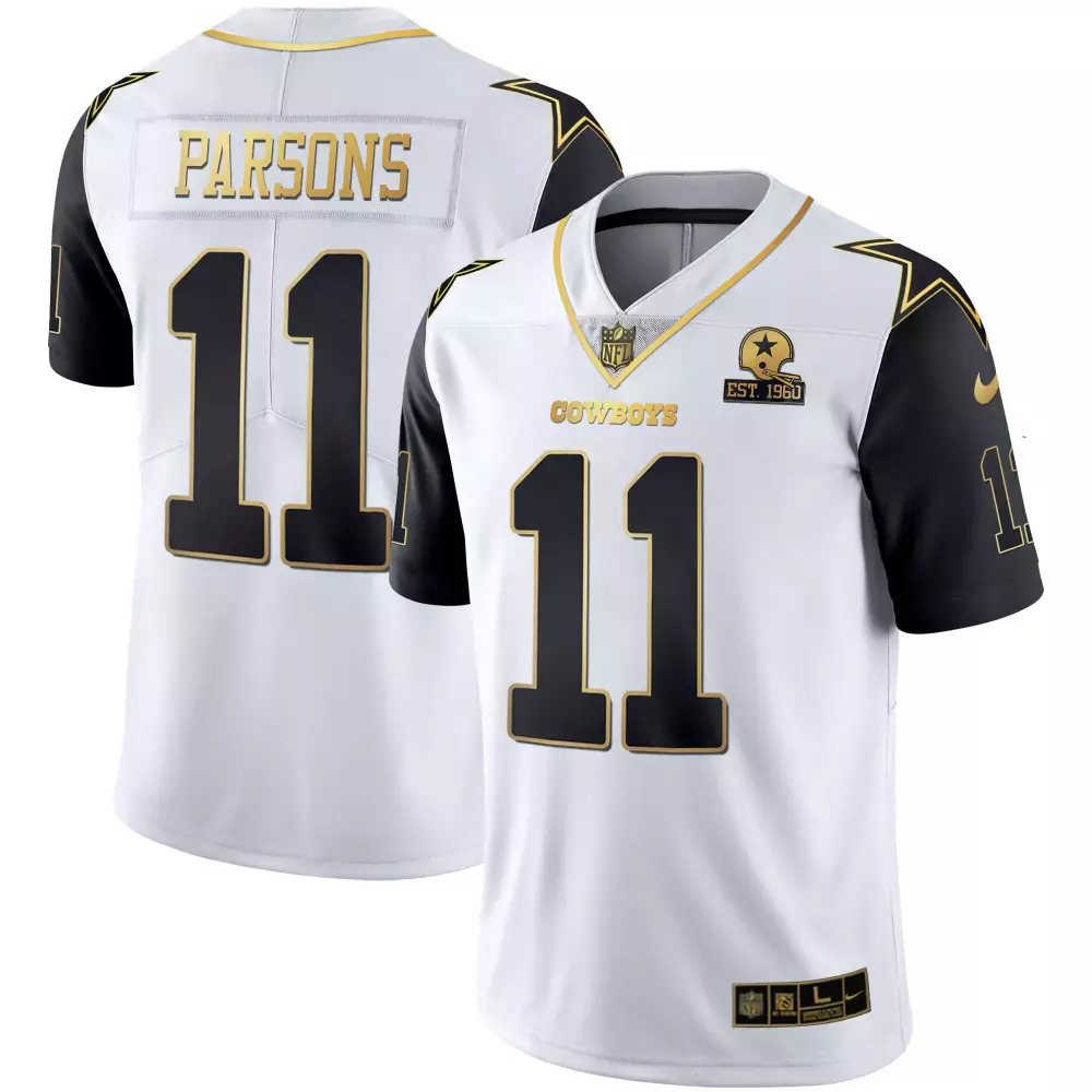 Micah Parsons Dallas Cowboys Color Rush Vapor Black White Gold Limited Jersey | Stitched Fan Gear | For Men, Women & Youth