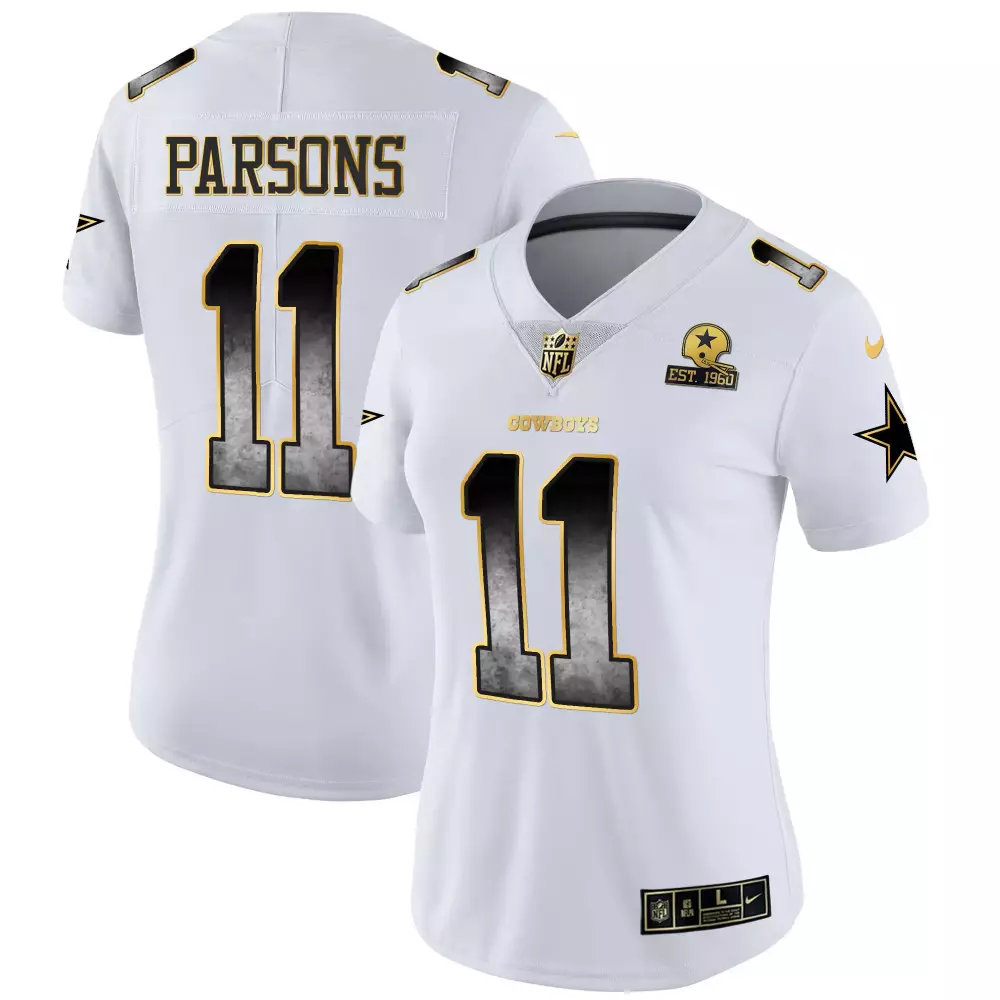 Micah Parsons Texas John Madden Patch White Jersey | Stitched Vapor Fan Gear | For Men, Women & Youth