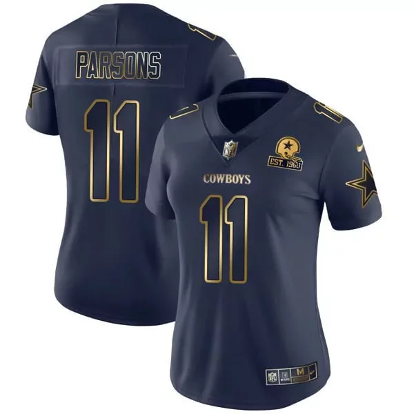 Micah Parsons Women's Navy 75th Patch Jersey | Stitched Vapor Fan Gear | For Men, Women & Youth