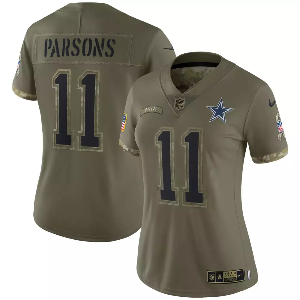 Micah Parsons Women's Navy 75th Patch Jersey | Stitched Vapor Fan Gear | For Men, Women & Youth