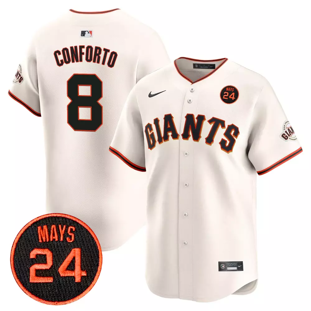 michael conforto cream mens san francisco giants 2024 willie mays patch vapor premier limited jersey v3 all stitched