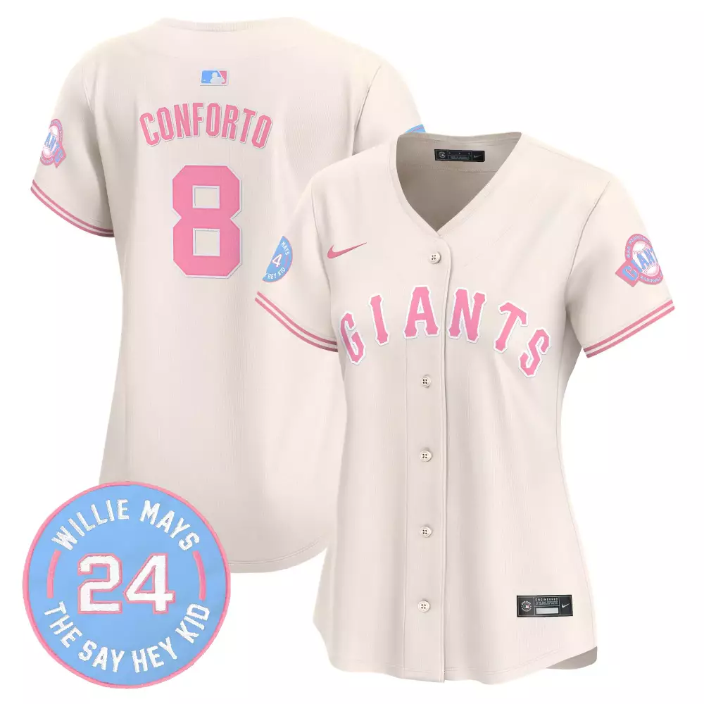 michael conforto cream womens unisex san francisco giants bubblegum pink vapor premier limited jersey all stitched