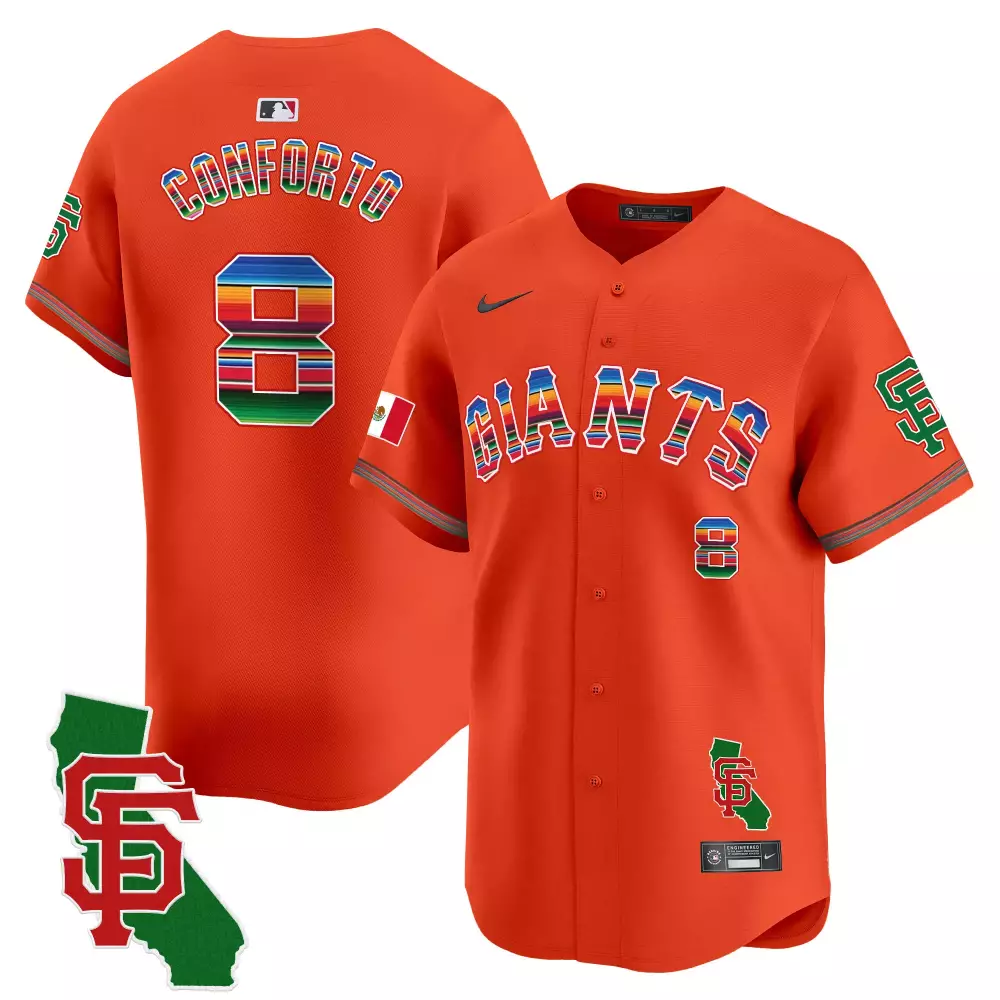 michael conforto orange mens san francisco giants mexico california patch vapor premier limited jersey all stitched