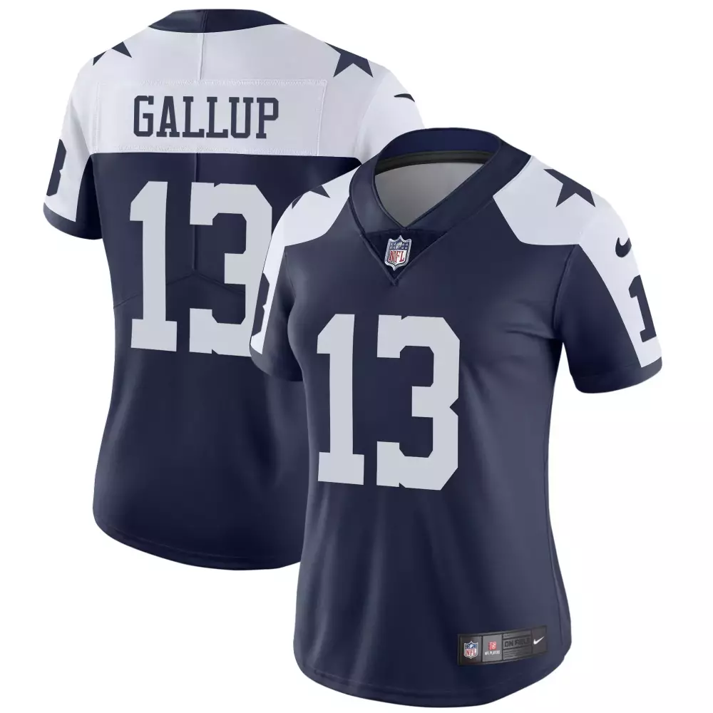 michael gallup 2004 black gold womens dallas cowboys throwback limited vapor jersey all stitched