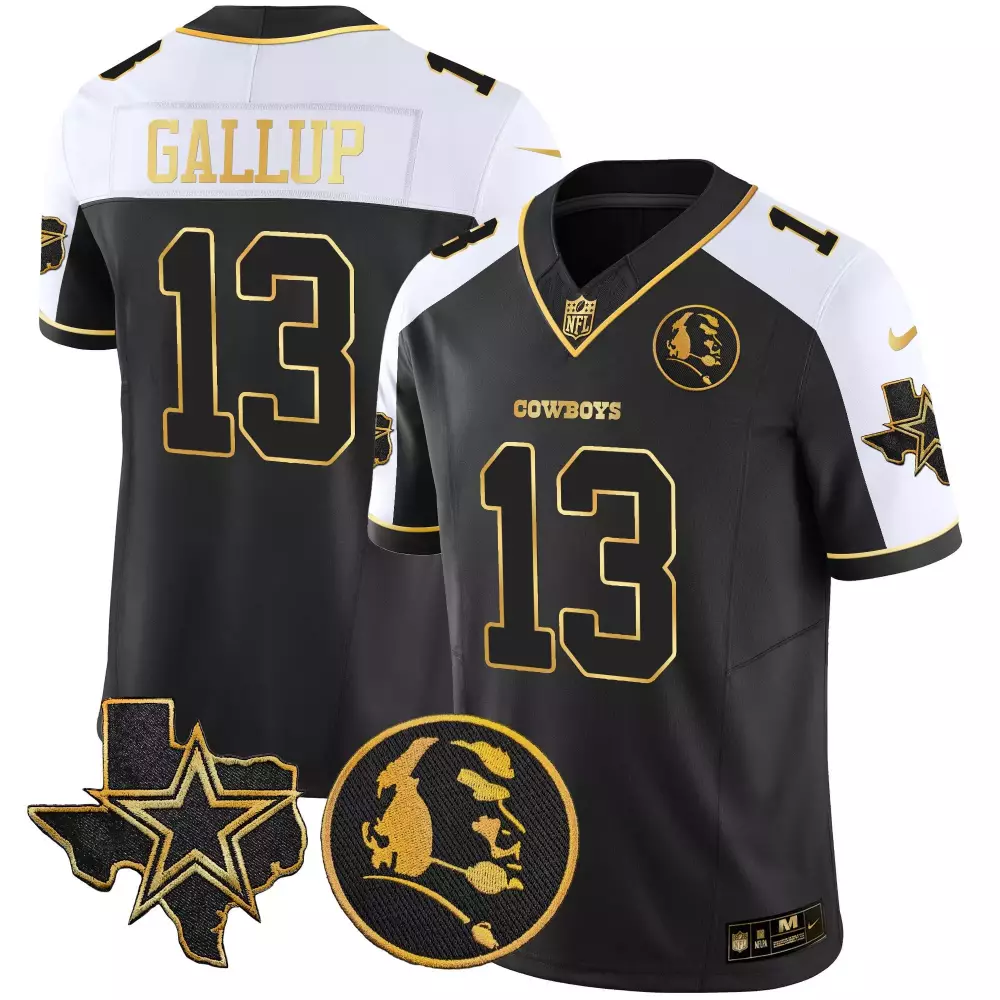 michael gallup 2004 black gold womens dallas cowboys throwback limited vapor jersey all stitched