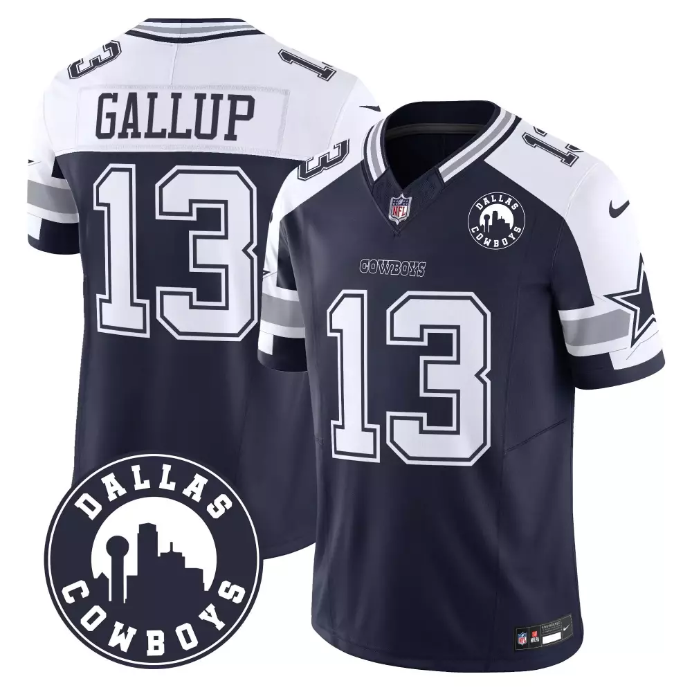 Michael Gallup Alternate Men's Dallas Cowboys Dallas City Patch Jersey | Stitched Vapor | Limited Edition | For Men, Women & Youth