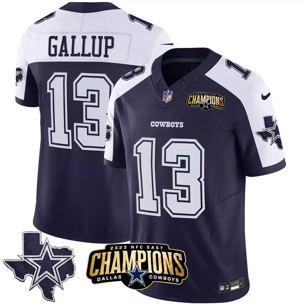 Michael Gallup Alternate Navy Women's Dallas Cowboys 2023 NFC East Champions Jersey | Stitched Vapor | Limited Edition | For Men, Women & Youth