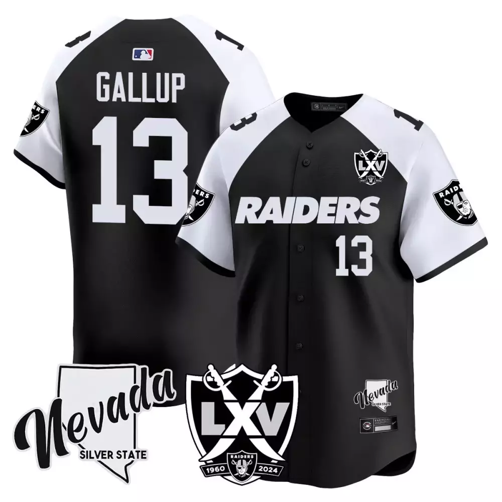 Michael Gallup Black Alternate Men's Raiders 2024 Premier Jersey | Limited Edition | 65th Anniversary Fan Gear | For Men, Women & Youth
