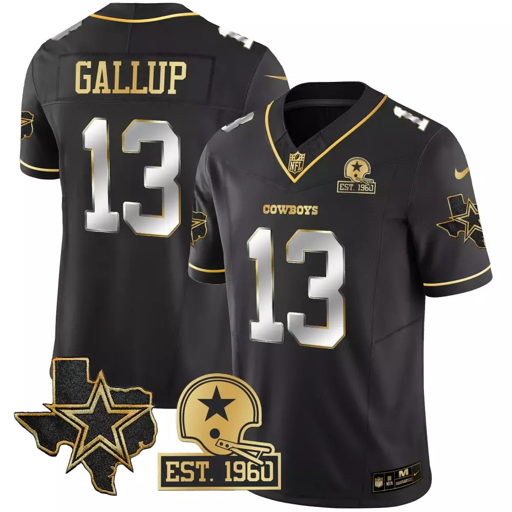 Michael Gallup Dallas Cowboys Black Limited Vapor Jersey | 2023 NFC East Champions Patch | Stitched Fan Gear | For Men, Women & Youth