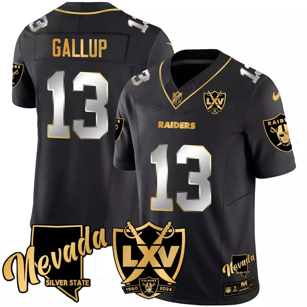 Michael Gallup Black Limited Men's Las Vegas Raiders 2024 Gold Vapor Jersey | Stitched Fan Gear | For Men, Women & Youth
