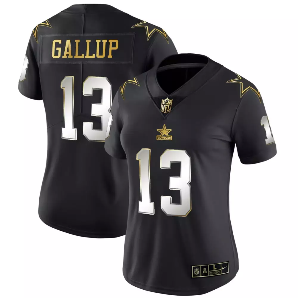 michael gallup black limited womens dallas cowboys black gold white gold all stitched