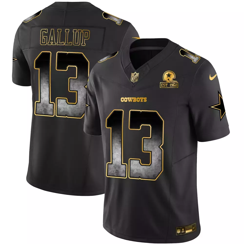 michael gallup black limited womens dallas cowboys black gold white gold all stitched