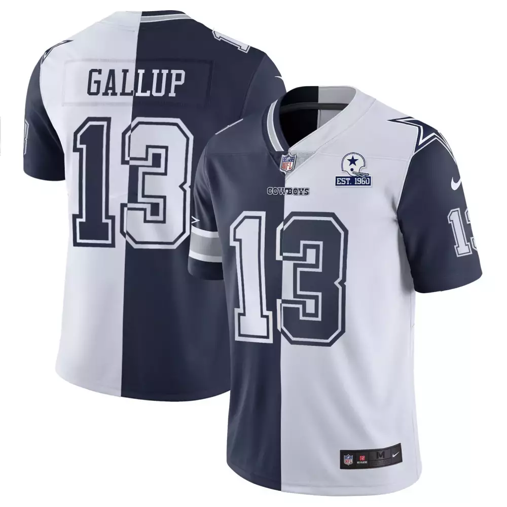 Michael Gallup Dallas Cowboys Split Jersey | Navy White Stitched Style | Fan Gear for Men, Women & Youth