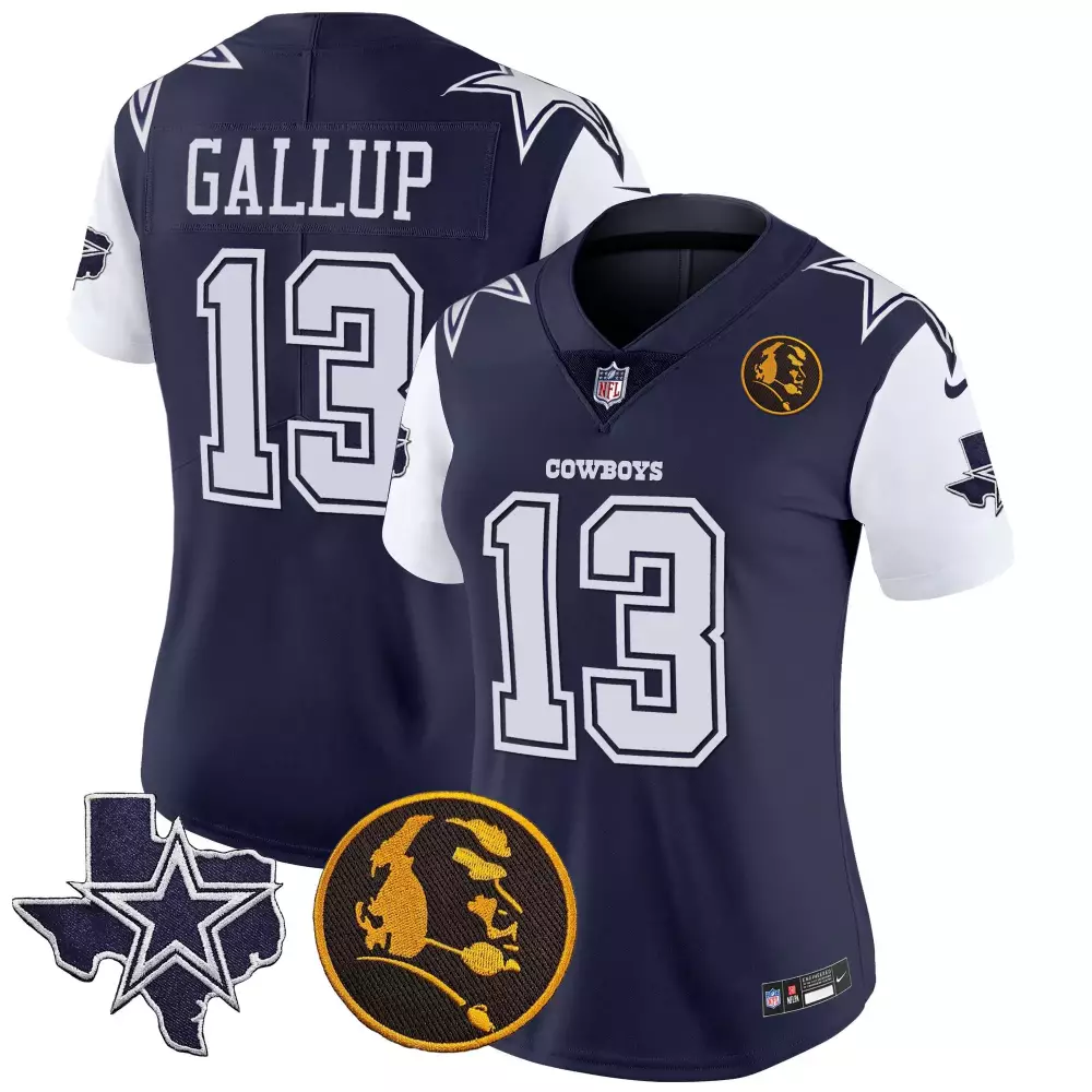 Michael Gallup Navy Women's Dallas Cowboys Vapor Jersey | John Madden Patch | All Stitched Fan Gear for Women & Youth