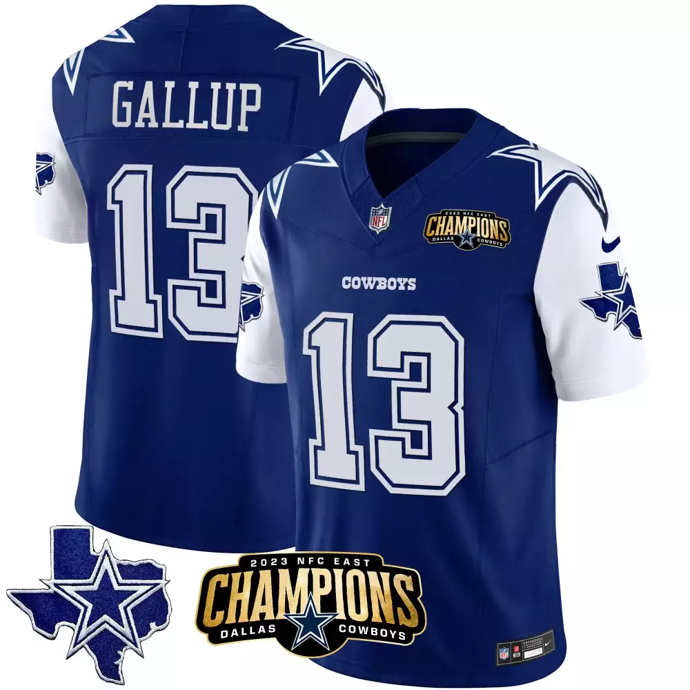 Michael Gallup Royal Dallas Cowboys Vapor Jersey | 2023 NFC East Champions Patch | All Stitched Fan Gear for Men, Women & Youth