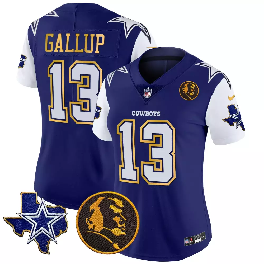 Michael Gallup Royal Women's Dallas Cowboys Vapor Jersey | John Madden Patch with Gold Trim | All Stitched Fan Gear for Women & Youth