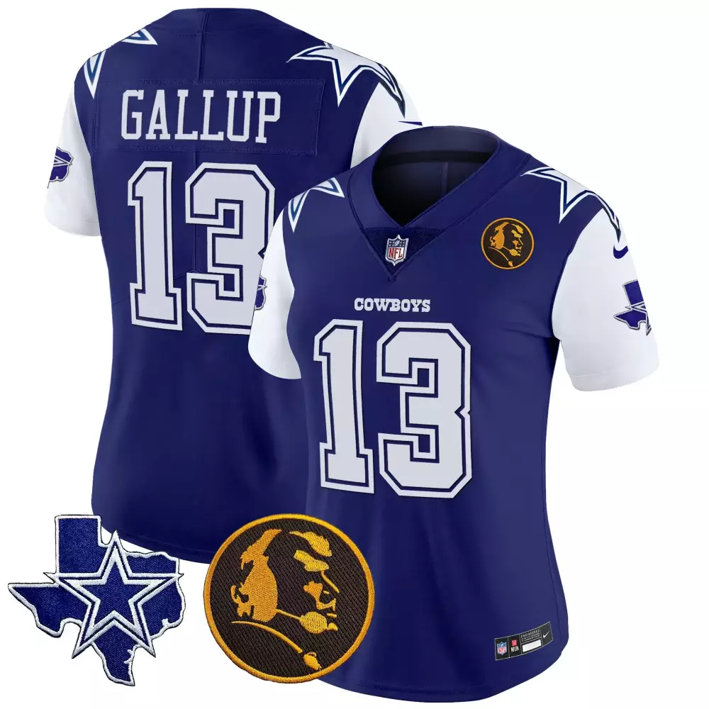 Michael Gallup Women's Dallas Cowboys Royal Vapor Jersey | John Madden Patch | Stitched Fan Gear | For Men, Women & Youth