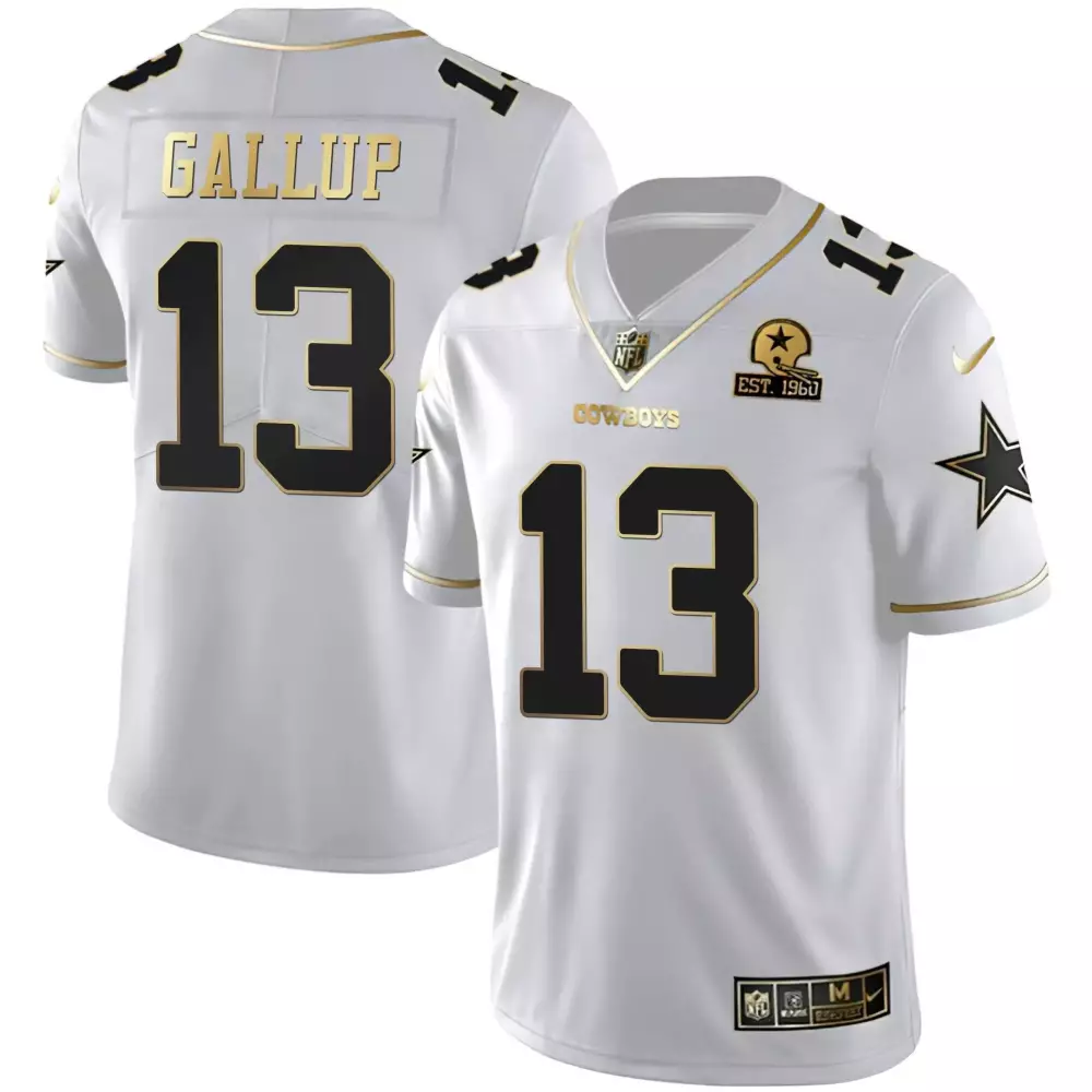 Michael Gallup Gold Split Vapor Jersey | Dallas Cowboys Est 1960 Patch | Limited Edition Fan Gear | For Men, Women & Youth