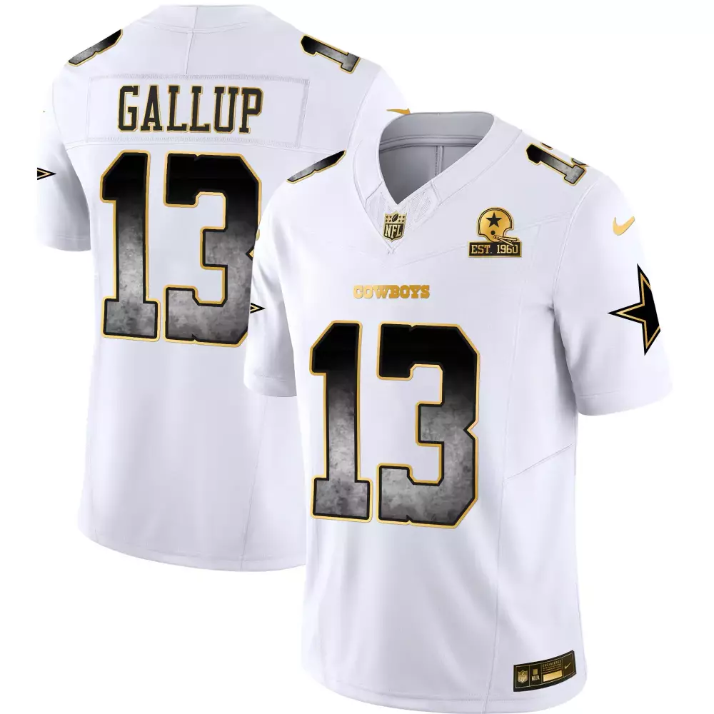 Michael Gallup Men's Dallas Cowboys White Vapor Jersey | Arch Smoke Design | Stitched Fan Gear | For Men, Women & Youth