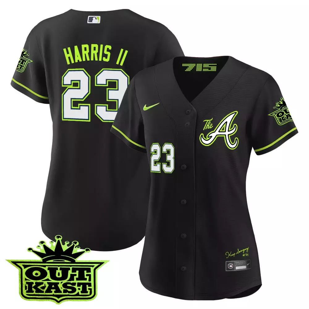 michael harris ii black womens atlanta braves atliens the a baseball jersey all stitched
