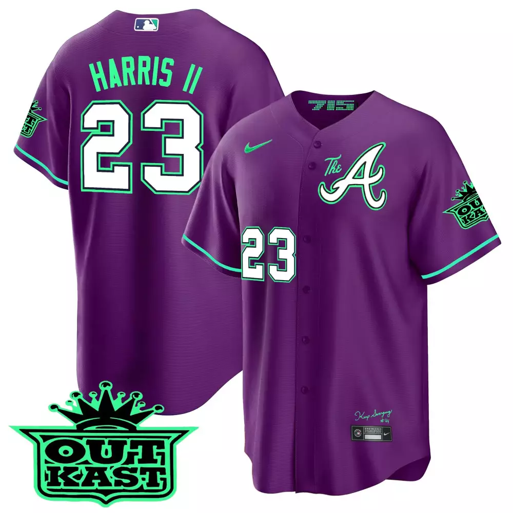 michael harris ii purple mens atlanta braves atliens the a cool base jersey galaxy version stitched