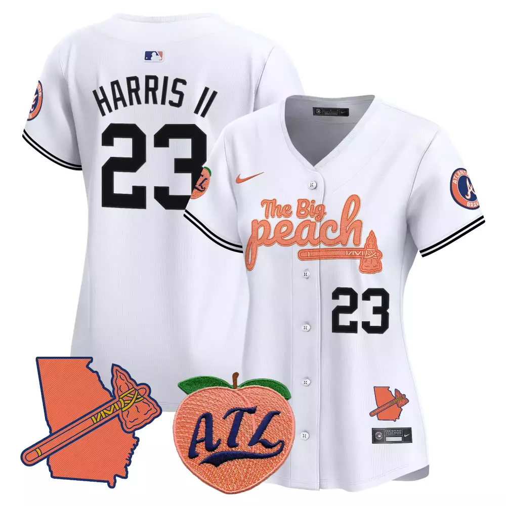 michael harris ii white womens atlanta braves the big peach vapor premier limited jersey all stitched