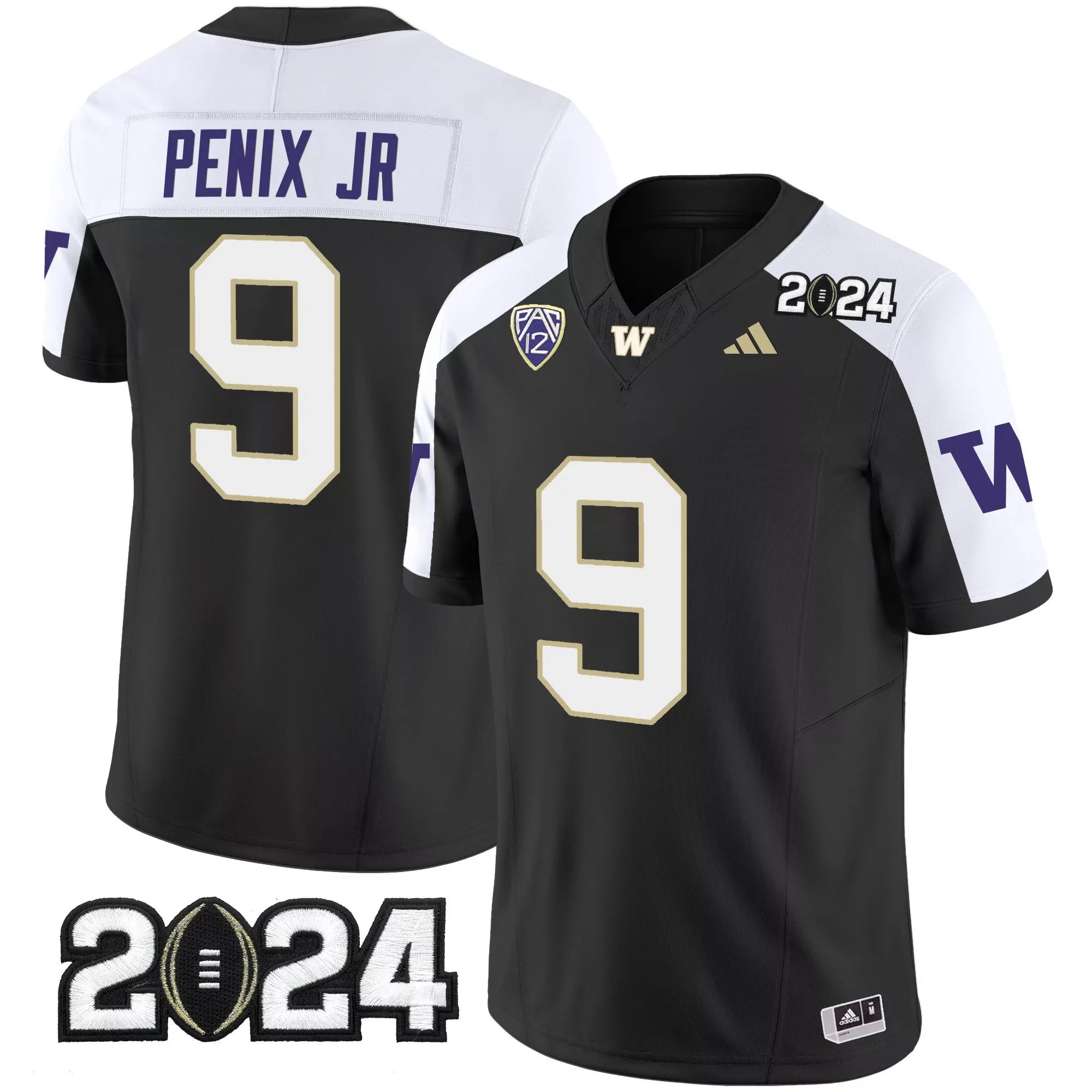 michael penix jr black alternate mens washington huskies 2024 vapor limited jersey all stitched