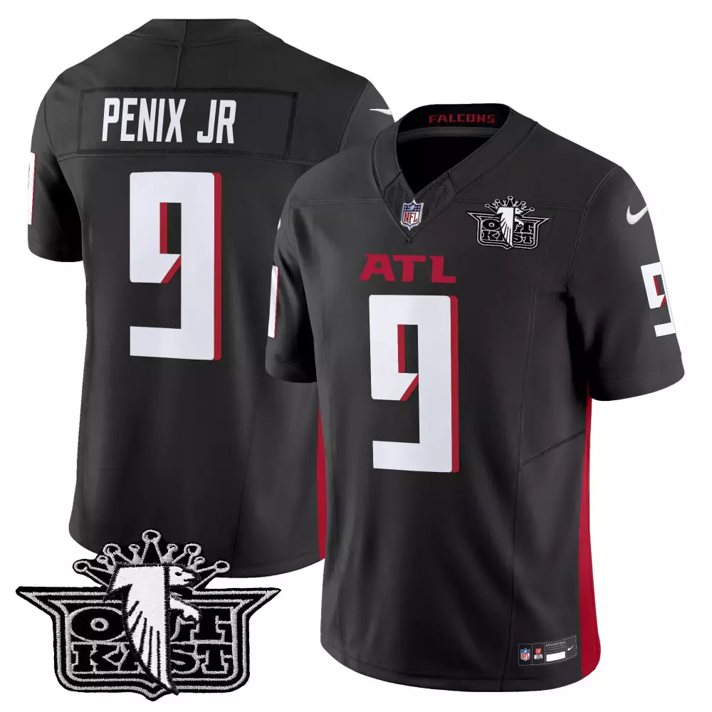 michael penix jr black mens outkast x atlanta falcons 2024 vapor limited jersey all stitched