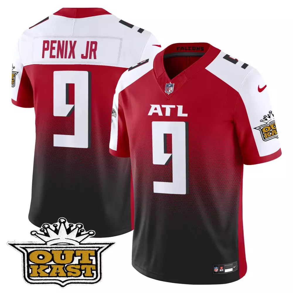 michael penix jr black mens outkast x atlanta falcons 2024 vapor limited jersey all stitched