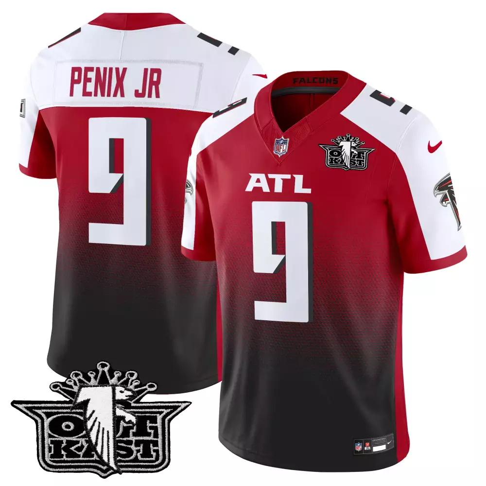 michael penix jr red alternate mens outkast x atlanta falcons 2024 vapor limited jersey v2 all stitched