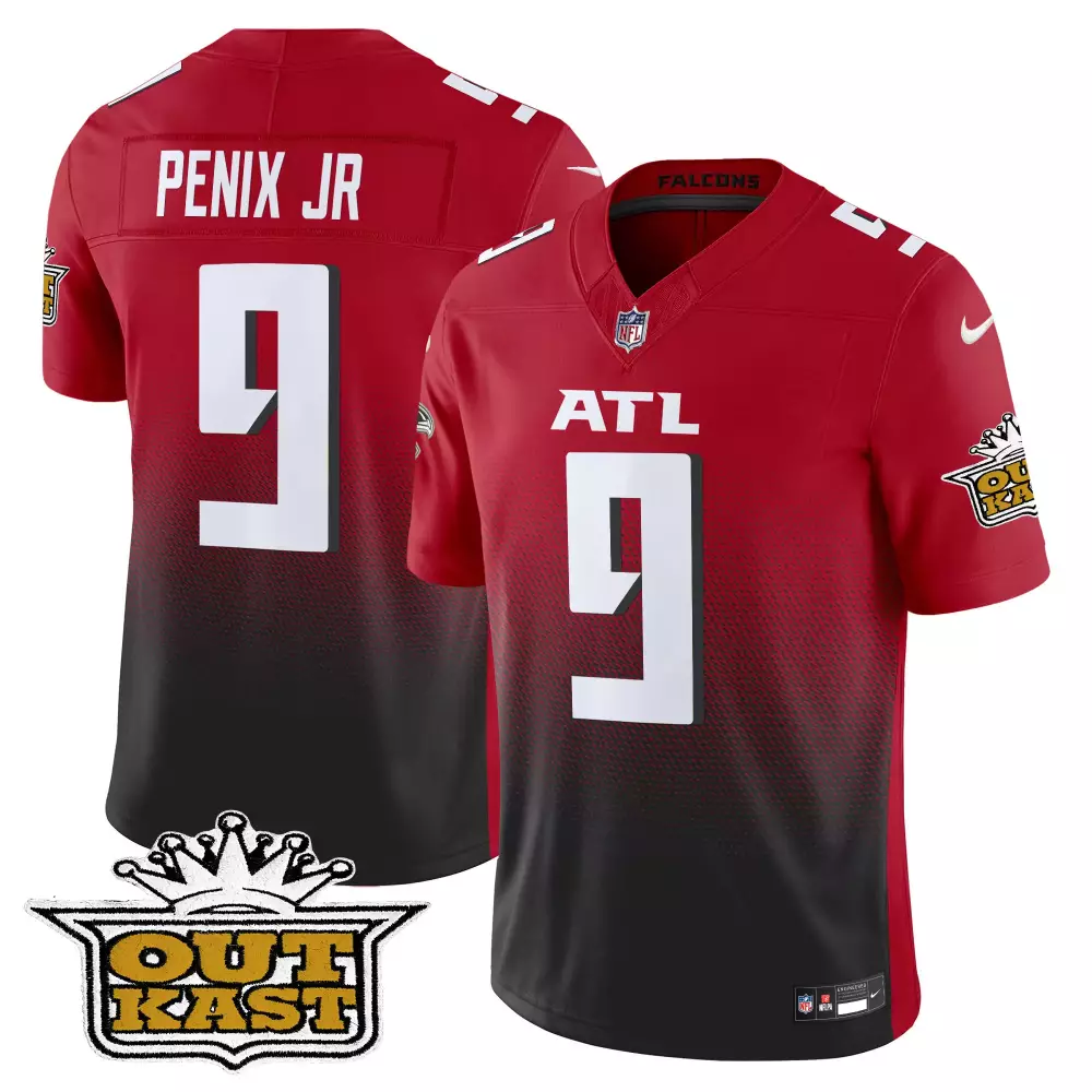 michael penix jr red alternate mens outkast x atlanta falcons 2024 vapor limited jersey v2 all stitched