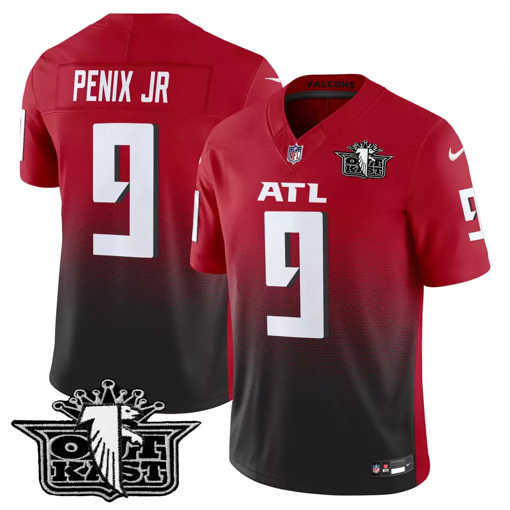 michael penix jr red alternate mens outkast x atlanta falcons 2024 vapor limited jersey v2 all stitched