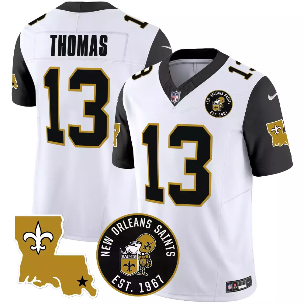 michael thomas black sleeves mens new orleans saints 1987 legacy vapor jersey all stitched